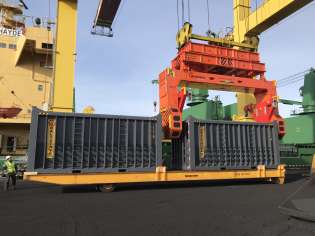 Containerised Bulk Handling, Rotainer, Container Rotation Systems, Ram Revolver, Ramspreaders, ISG Pit to Ship